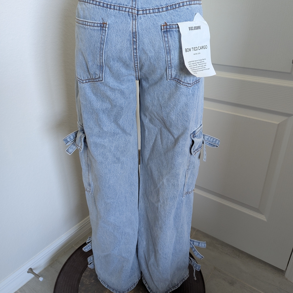 Light Blue Wide Leg Jeans - Picture 3 of 6